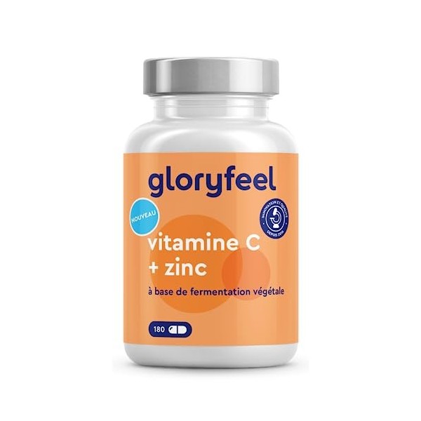 Vitamine C + Zinc en Capsules, Fortement Dosée avec 500 mg de Vitamin C Pure par Dose, Soutient LÉnergie, Contre la Fatigue 