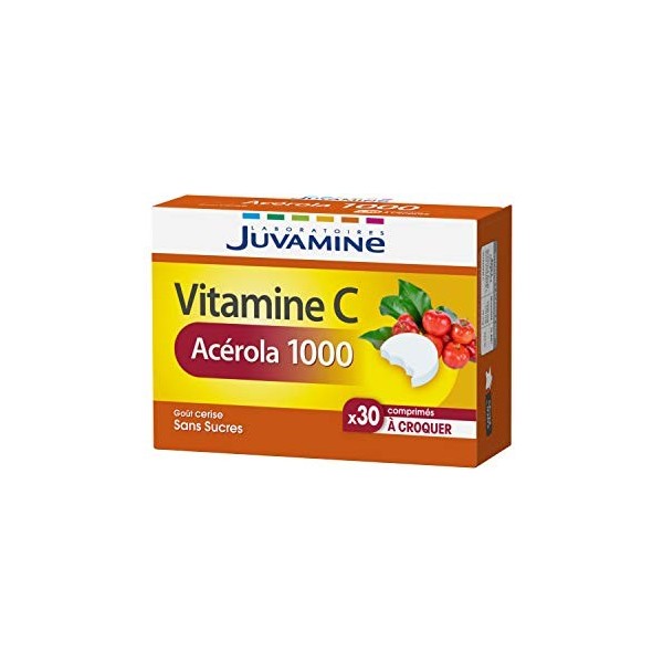 JUVAMINE - Vitamine C Acérola 1000mg - 30 Comprimés à croquer