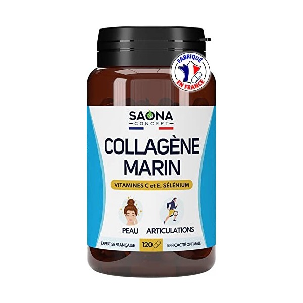 COLLAGENE MARIN - Vitamine C, E & Sélénium | Peau - Articulations - Cheveux - Ongles - Antioxydant - Anti-âge | Collagène Mar