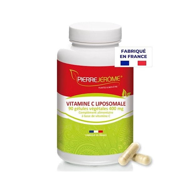 Pierre Jérôme - Vitamine C Liposomale 400mg - Assimilation Maximale - 90 gélules végétales - Fatigue, Stress, Energie, Systèm