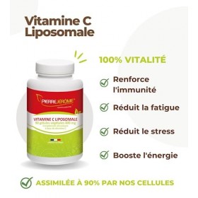 Pierre Jérôme - Vitamine C Liposomale 400mg - Assimilation Maximale - 90 gélules végétales - Fatigue, Stress, Energie, Systèm