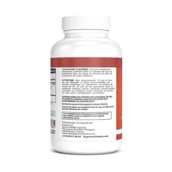 Vitamine C Liposomale 1200mg - 180 Capsules Végétariennes- Complexe Liposomal C Breveté de Haute Puissance Avec Phosphatidylc