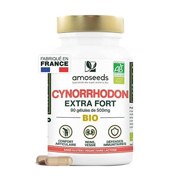 Cynorrhodon BIO 90 gélules de 500mg | Confort Articulaire, Immunité | Riche en Vitamine C | Qualité Supérieure