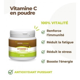 Pierre Jérôme - Vitamine C Poudre 500g - Pure 100% Acide L-Ascorbique - Fatigue, Stress, Energie, Système Immunitaire