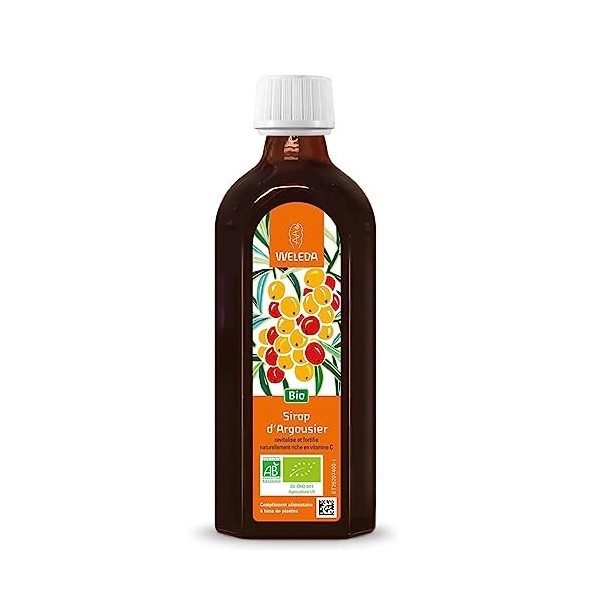 WELEDA - Sirop dArgousier - Complément Alimentaire Riche en Vitamine C - Fortifie lOrganisme - Flacon 250 ml