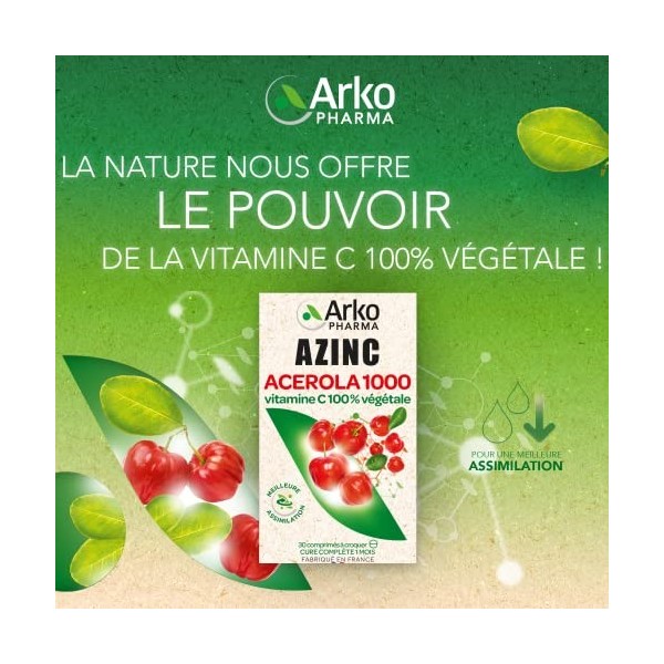 Arkopharma - lot de 2 boites Arkovital Acerola 1000 - gout fruits rouges - 60 Comprimés à Croquer