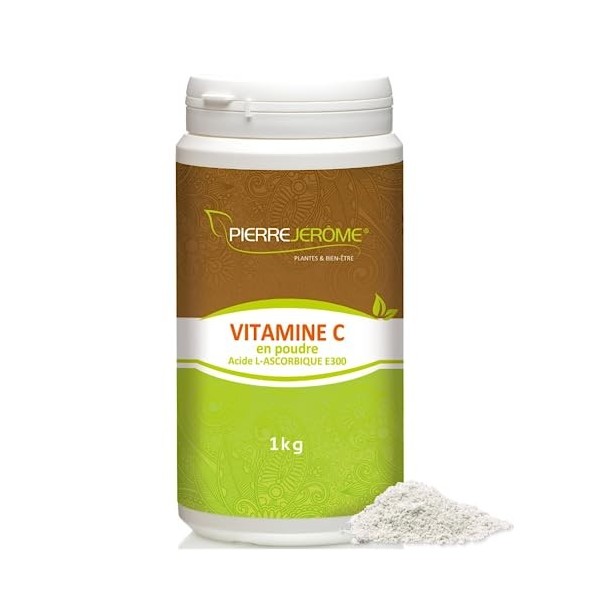 Pierre Jérôme Vitamine C en Poudre 100% Acide lAscorbique Pure 100% pot de 1 kg