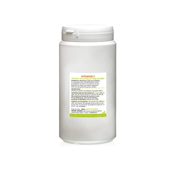 Pierre Jérôme Vitamine C en Poudre 100% Acide lAscorbique Pure 100% pot de 1 kg