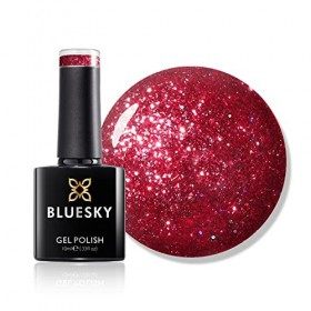 Bluesky Vernis à ongles gel Dazzling Platinum Gel BDP02 - In the Spotlight - Paillettes rouges - 10 ml nécessite un durcisse
