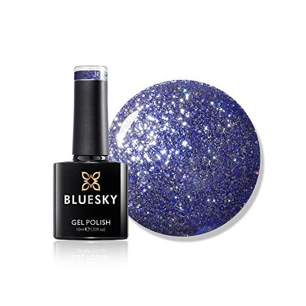 Bluesky Vernis à ongles gel Dazzling Platinum Gel BDP02 - In the Spotlight - Paillettes rouges - 10 ml nécessite un durcisse