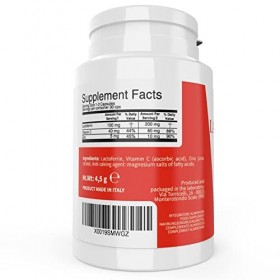 LACTOFERRINE + Vitamine C et Zinc Dulàc, Haute Concentration et Made in Italy, 30 Capsules de Lactoferrine 200mg/dose pour So
