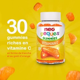 Neo Peques - Vitamin C Gommes pour Enfants à Partir de 3 Ans - 30 Unités 1 Mois - Ingrédients 100% Natureles - Gummies pour