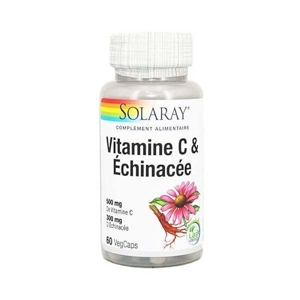 Solaray Vitamine C et Échinacée 60 Capsules Végétales