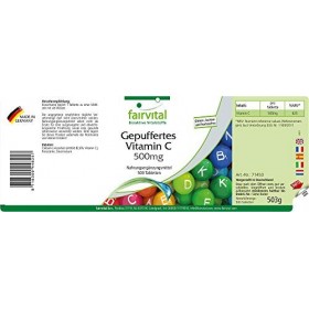 Fairvital | Vitamine C tamponnée 500mg - Boite pour 500 JOURS - Fortement dosé - VEGAN - 500 Comprimés