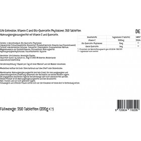 Life Extension, Vitamine C et Phytosome de Quercétine Bio, 1.000mg/15mg, Hautement Dosé, 250 Comprimés végétaliens, Testé en 