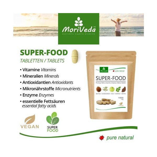 MoriVeda® Paquet de produits « Immune System » | Comprimés de superaliments, gélules dastragale, gélules de camu camu | vita