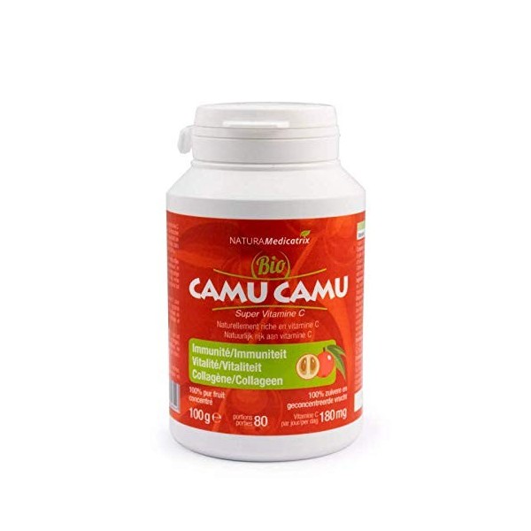 Camu Camu BIO - Super Vitamine C - Naturellement riche en vitamine C : 160 mg/1 g 212,5% - Conditionnement familial, plus p