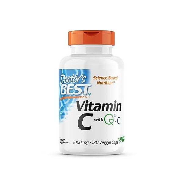 Doctors Best, Vitamine C avec Quali C, 1.000mg, 120 Capsules végétaliennes, Testé en Laboratoire, Sans Gluten, Sans Soja, Vé