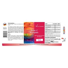 Ester C Complex - avec Bioflavonoïdes et Acérola - Vitamine C Tamponnée – Végan - Boite de 180 comprimés - ! POUR 6 MOIS ! | 