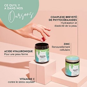 BEARS WITH BENEFITS® - Hey Flawless Youth Vitamin with Patented Ceramide Complex Gummi Bears - 1-2 ours par jour - Sans sucre