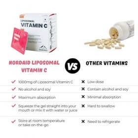 Vitamine C Liposomale 1000 mg - Liquide en 30 sachets - Haute dose - Sans soja Sans alcool - Sac à main- Vitamines adultes - 