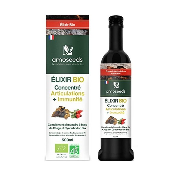 Élixir Concentré Bio Articulations + Immunité 500ml | 100% vegan | Vitamine C, Antioxydants, Vitalité | Qualité Supérieure