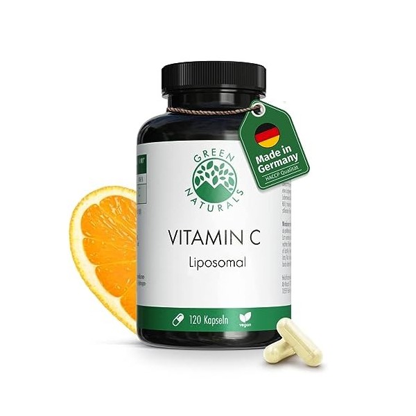 Véritable vitamine C liposomale 120 gélules - 100% végétalienne - 0% additifs - production allemande - approvisionnement po