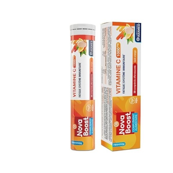 NovaBoost - Vitamine C - Effervescent - Complément Alimentaire - Saveur Orange - x20 Comprimés