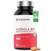 NOVOMA Acerola Bio 1000mg, Riche en Vitamine C Naturelle, Réduit la Fatigue & Renforce le Système Immunitaire, 30 Comprimés À