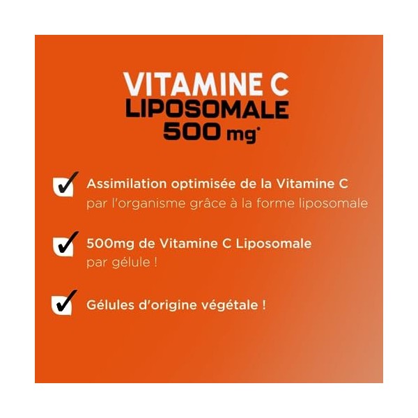 Forté Pharma – Vitamine C Liposomale 500 mg | Complément Alimentaire Défenses immunitaires & Anti fatigue - Assimilation opti