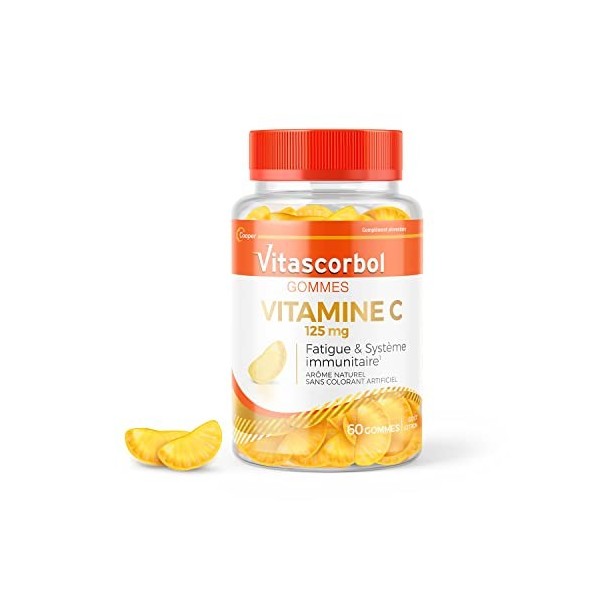 VITASCORBOL - GOMMES - Complément alimentaire à base de vitamine C - Fatigue et système immunitaire - 60 gommes goût citron -