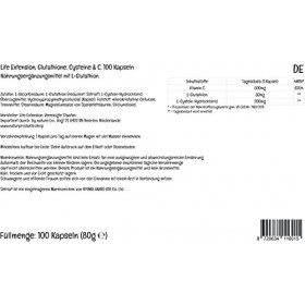 Life Extension, Glutathione Cystéine & C, Hautement Dosé, 100 Capsules végétaliennes, Testé en Laboratoire, Sans Gluten, Végé