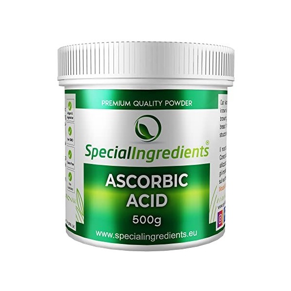 Special Ingredients Acide Ascorbique en Poudre - Convient aux végétaliens, sans OGM, sans gluten - pot en plastique recyclabl