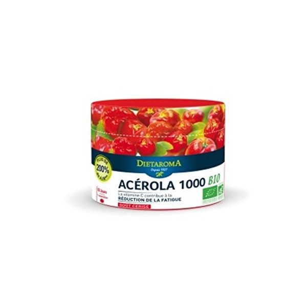 Acérola 1000 Bio Goût Cerise - Pot Eco - 60 Comprimés