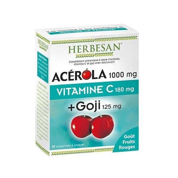 HERBESAN ACEROLA 1000 + GOJI - 30 comprimés à croquer