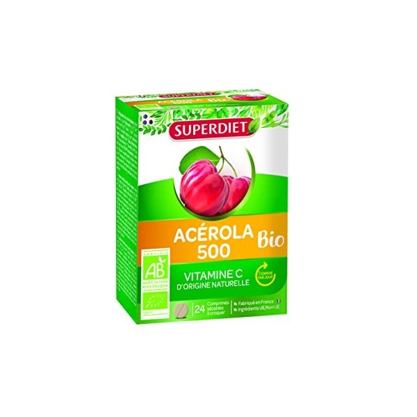 SUPERDIET - ACEROLA 500 BIO - 24 comprimés à croquer