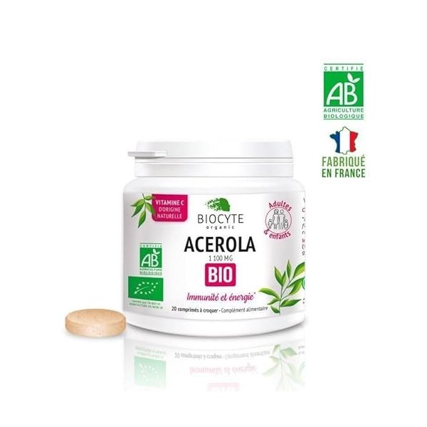 Biocyte Acérola 1100 mg Bio 20 Comprimés à Croquer