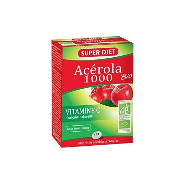 Super Diet Super Diet Compl Alim Acerola 1000 Vitamine C Bio Comprimé x24 - Les 24 comprimés