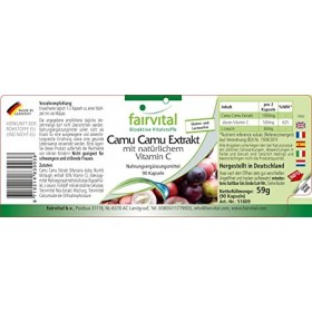 Fairvital | Extrait de Camu Camu - Poudre en gélules - 90 Pièces - VEGAN - Fortement Dosé - Vitamine C naturelle