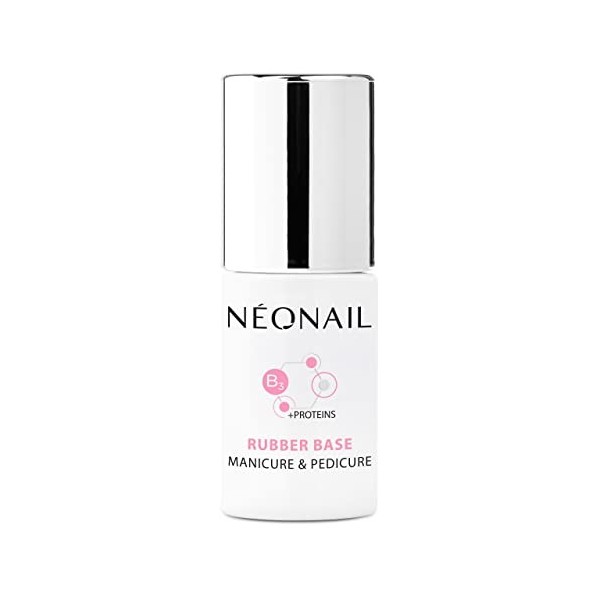 NEONAIL Vernis Semi Permanent Base Coat 7,2 ml Vernis Gel UV Semi Permanent Rubber Base Base Vernis à Ongles Gel Polish Gel U