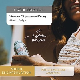 Vitamine C Liposomal - Complément Alimentaire Fonctionnement Système Immunitaire - Vitamine C Micro-encapsulée - 30 Gélules -