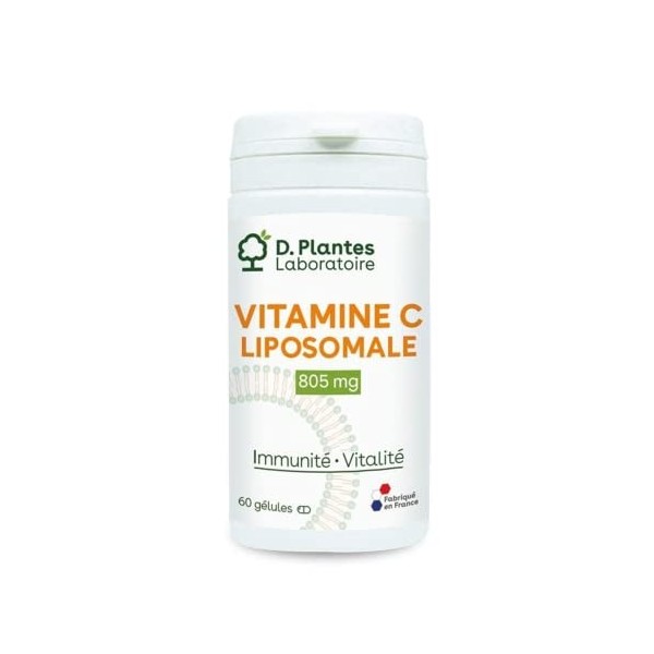 D.PLANTES - Vitamine C Liposomale - Complément Alimentaire - Métabolisme Energétique, Antioxydant - Apport Vit. C - 120 Compr