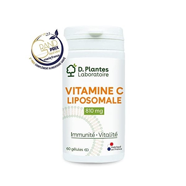 D.PLANTES - Vitamine C Liposomale - Complément Alimentaire - Métabolisme Energétique, Antioxydant - Apport Vit. C - 120 Compr