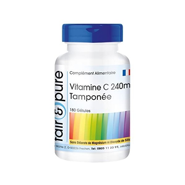 Fair & Pure® - Vitamine C 240 mg sous forme dascorbate de calcium - végan - 180 gélules