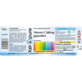 Fair & Pure® - Vitamine C 240 mg sous forme dascorbate de calcium - végan - 180 gélules