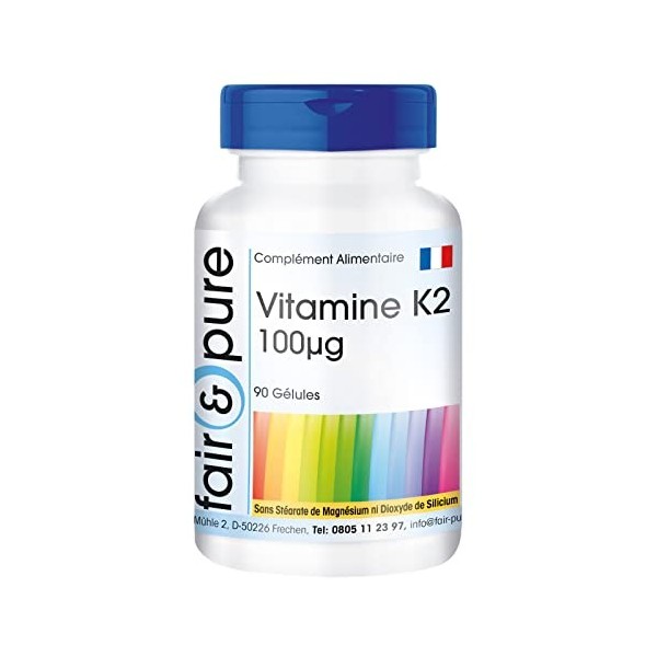 Fair & Pure® - Vitamine K2 100µg - naturelle - végane - tout trans MK-7-90 gélules