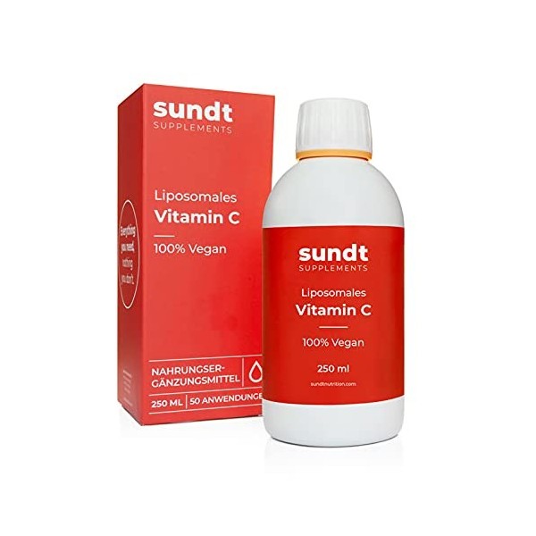 Vitamine C liposomale en solution liquide pour augmenter le métabolisme et renforcer le système immunitaire – 250 ml – Végan 