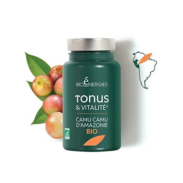 TONUS | Complement Alimentaire Bio Vegan | Vitamine B C Bio | CAMU CAMU | Fer | 45 Gelules Naturelles | BIOENERGIES TONUS 