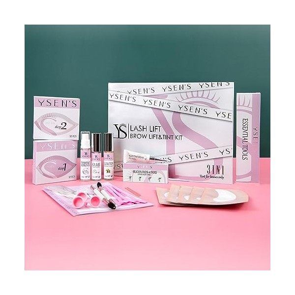 Ysens Kit de rehaussement de cils, Kit de lamination et de coloration des sourcils noir , Kit de rehaussement des sourcils,