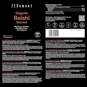 Reishi BIO 12000mg, 180 gélules vegan pour 6 mois | Avec 50% de Polysaccharides, 20% de Bêta-glucanes et 2% de Triterpènes | 